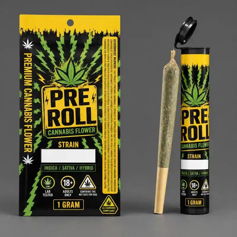 Pre Roll Packaging With Labels