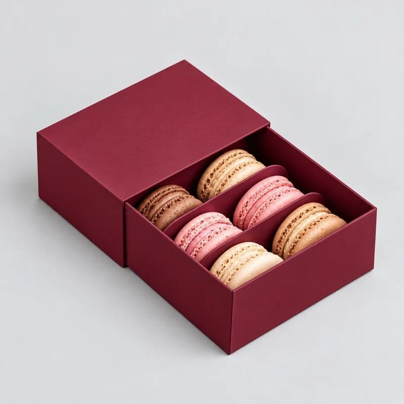 Custom macaron boxes backdrop blur preview