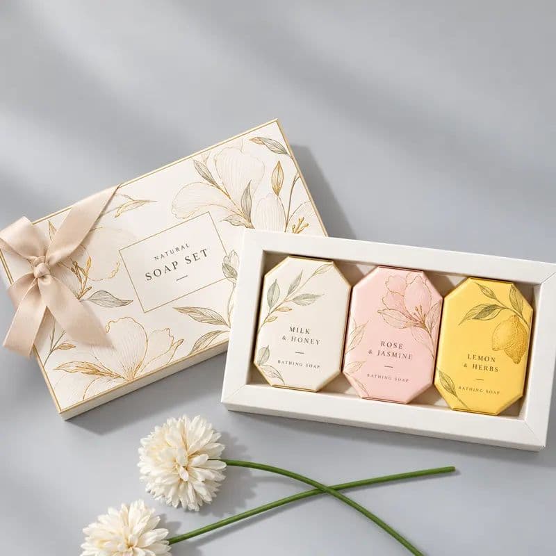 Custom Soap Gift Packaging backdrop blur preview