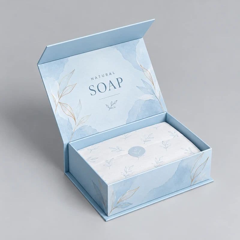 Custom Soap Gift Packaging backdrop blur preview
