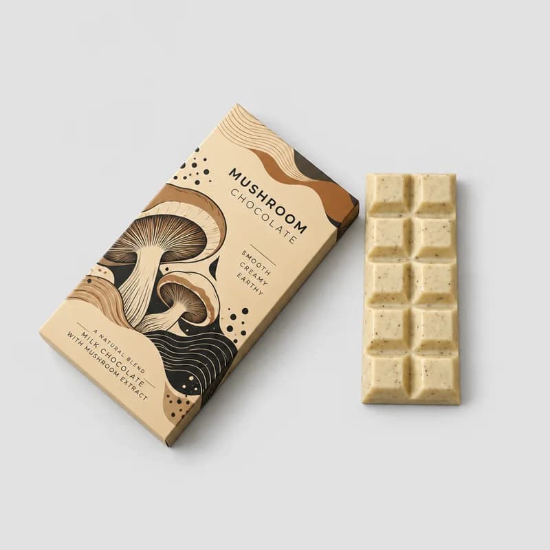 Square mushroom chocolate bars packaging Square mushroom chocolate bars packaging